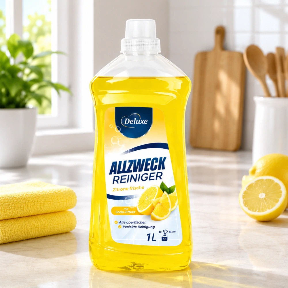 Deluxe Allzweck 1L Zitrone Frische universální čistič na podlahy - žlutý