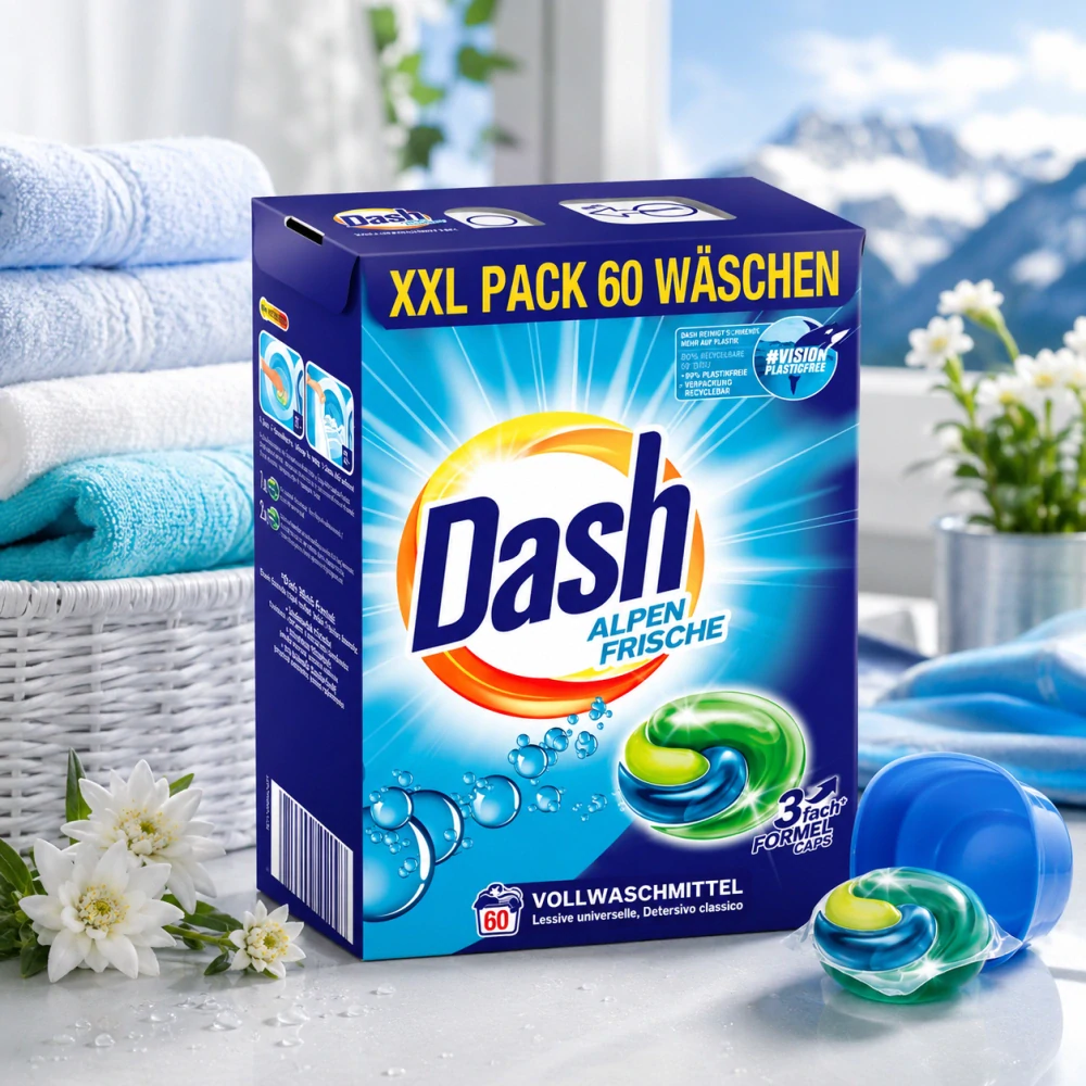 Dash XL Alpen Frische univerzální kapsle na praní 60 ks