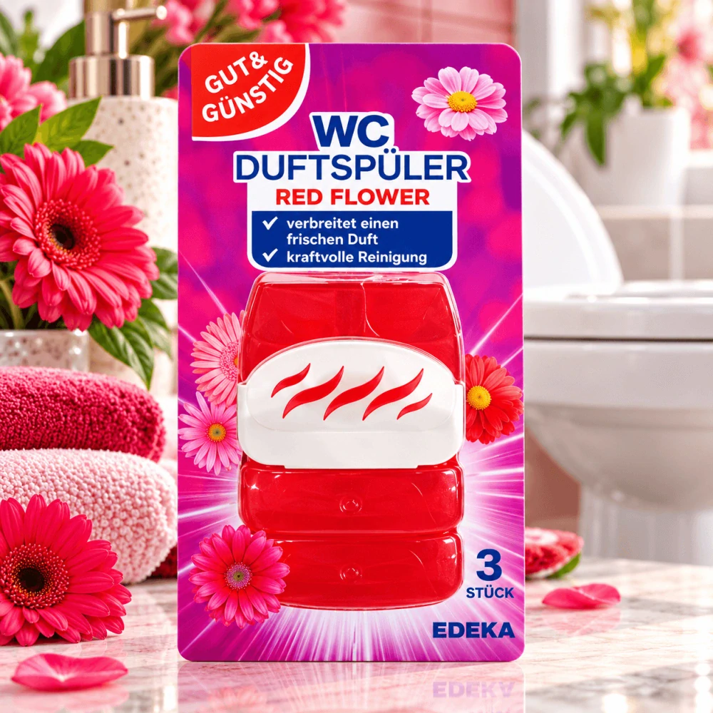 G&G WC závěsný tekutý blok Red Flower 3× 55 ml (165 ml)