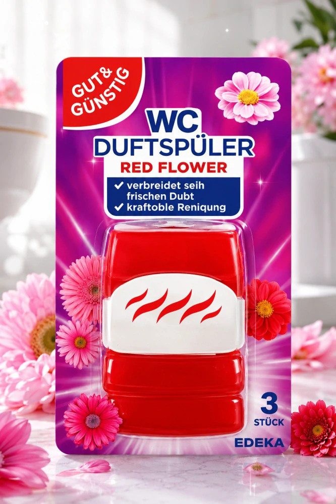 G&G WC závěsný tekutý blok Red Flower 3 ks 165 ml