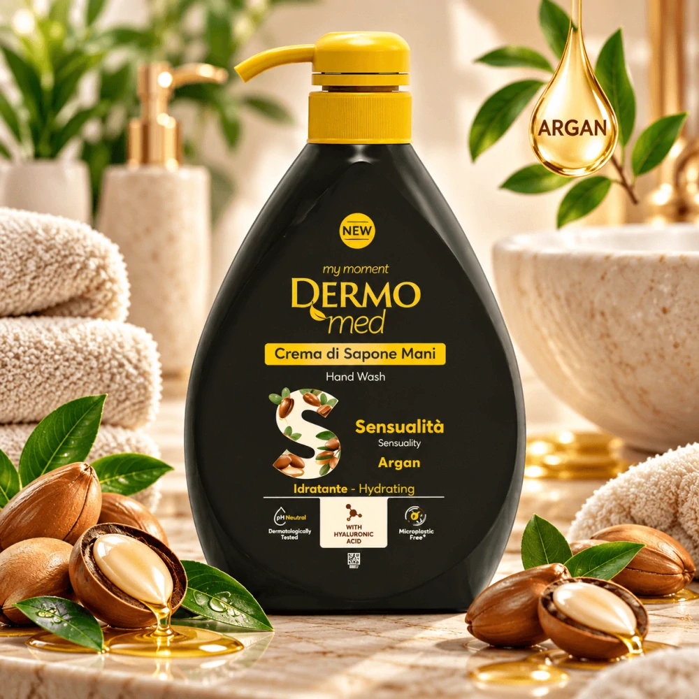 Dermomed Sapone Sensualitá tekuté mýdlo na ruce Argan s pumpičkou 1 l