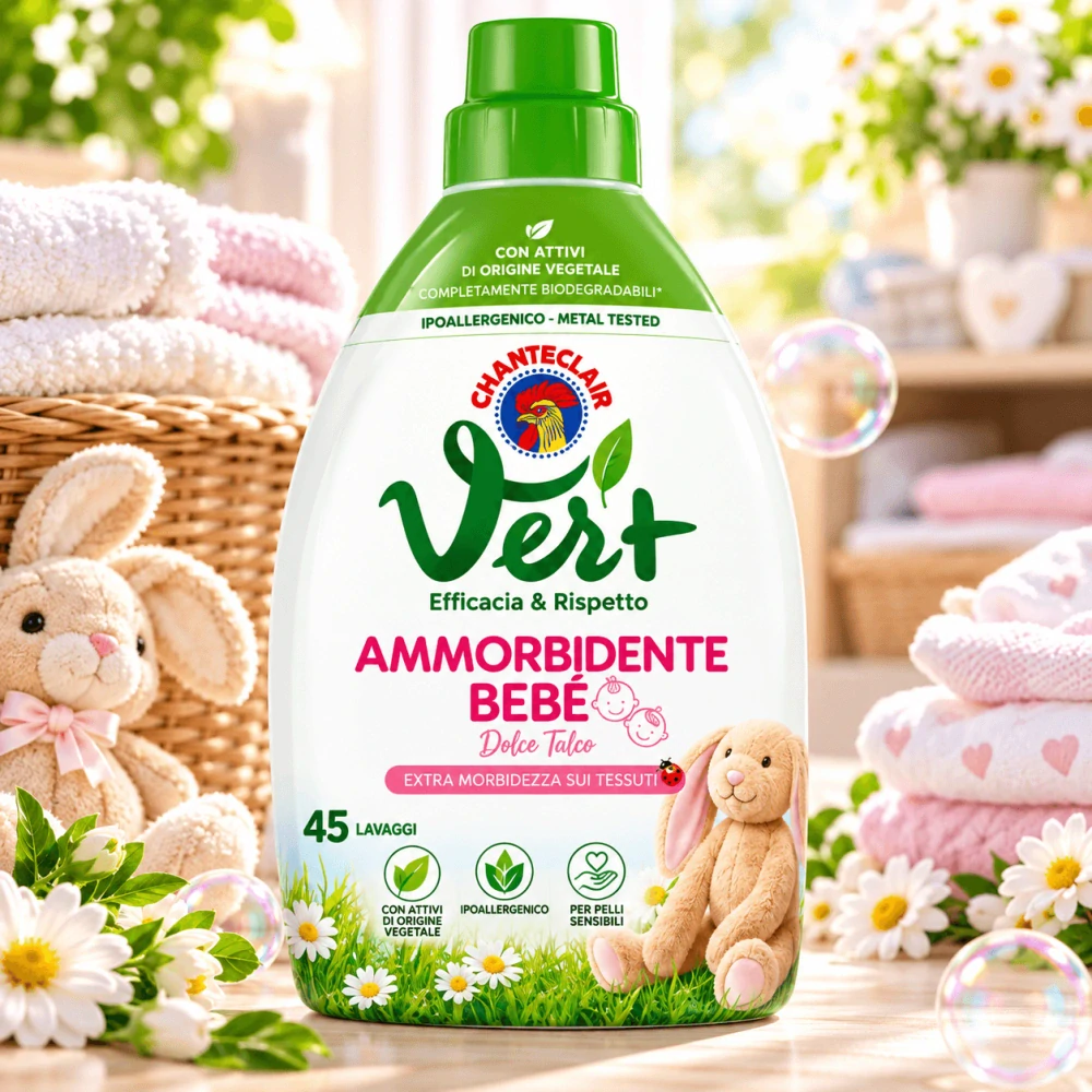 Chanteclair Vert Bebè eko hypoalergenní aviváž na dětské prádlo 45 dávek 900 ml