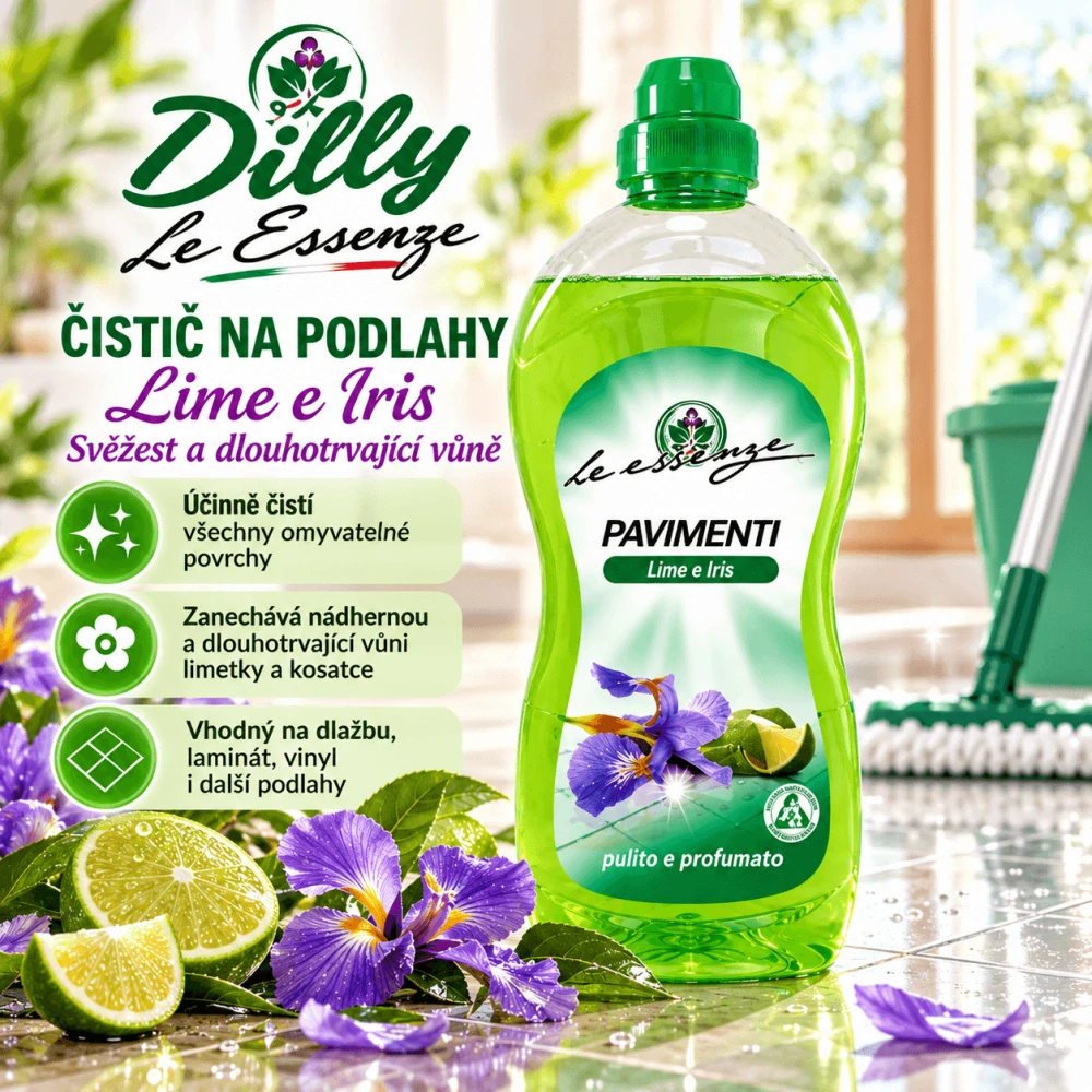 Dilly Le Essenze čistič na podlahy Lime e Iris 1 l