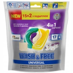 Prací prostředek ve formě kapslí WASH&FREE 15+2