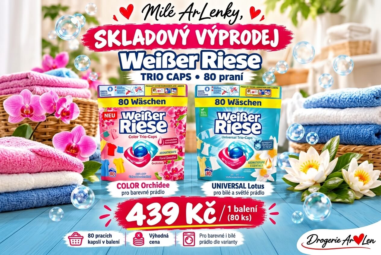 Skladový výprodej Weisser Riese Trio Caps 80 praní za 439 Kč